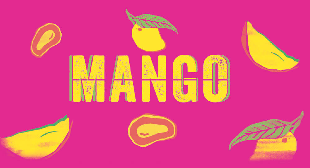 Signage with Mango Written on it.